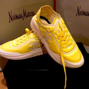 White/yellow Chanel Sneakers (best offer!!)